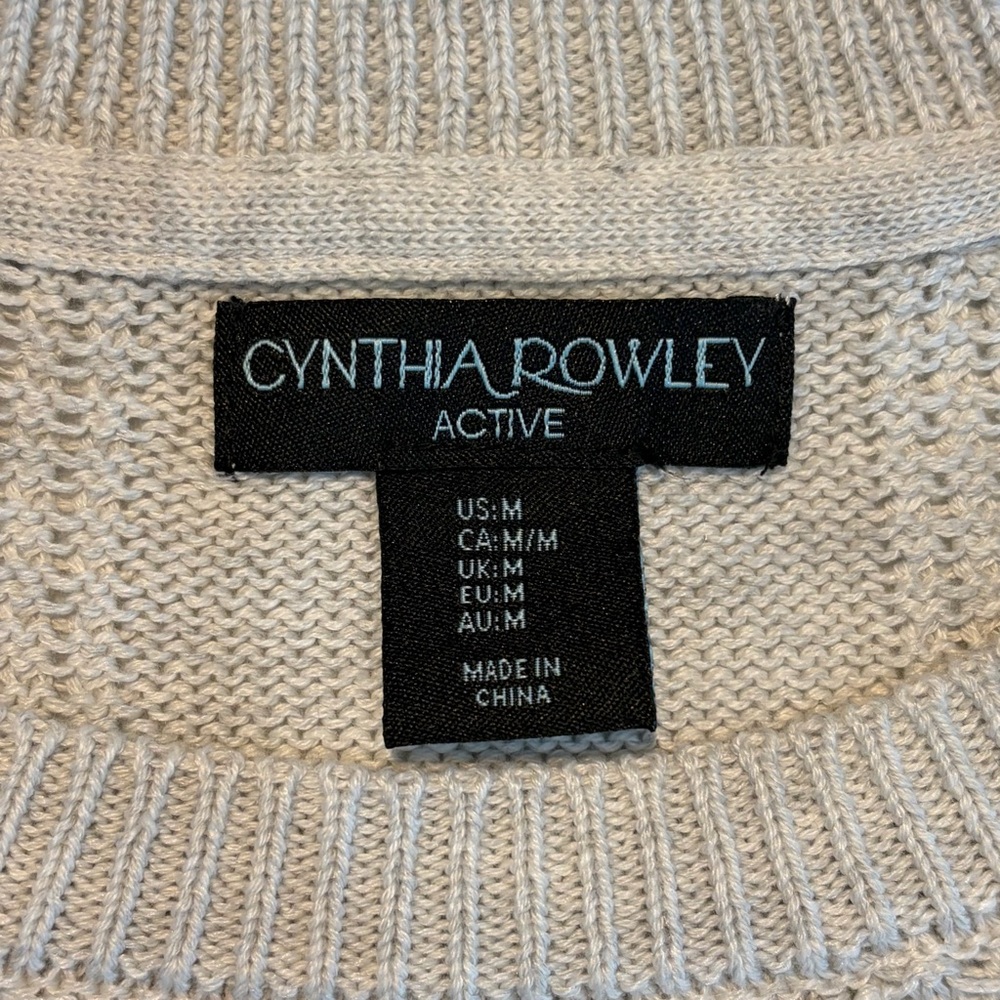 NWT Cynthia Rowley Active Gray Knit Sweater - Picture 5 of 10